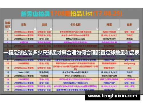 一箱足球应装多少只球星才算合适如何合理配置足球数量和品质